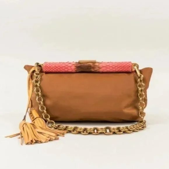Prada Brandy Tessuto Python Chain Shoulder Bag - Picture 4 of 13